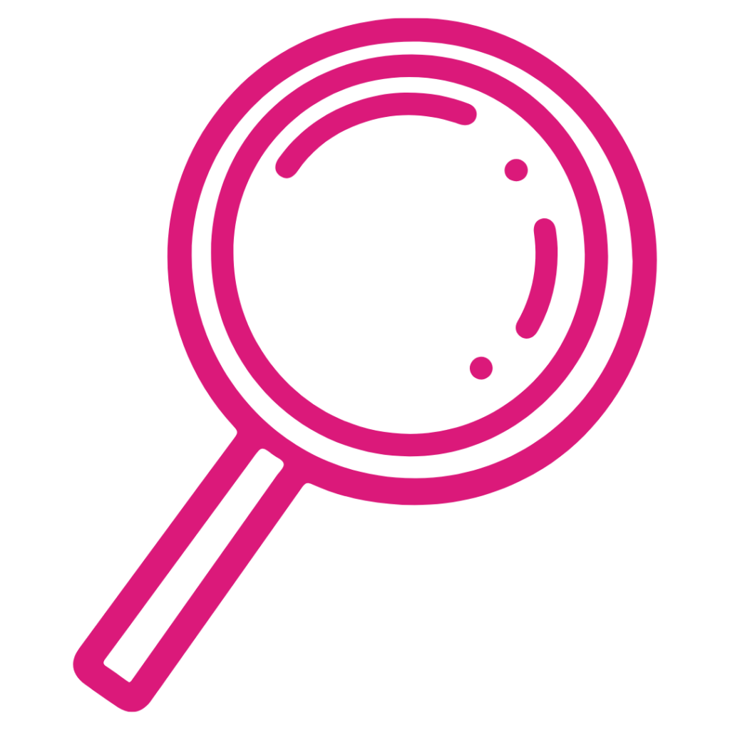 Icône de loupe pour illustrer la phase d'observation lors des bilans chez Cani'Sens éducation canine à Roanne